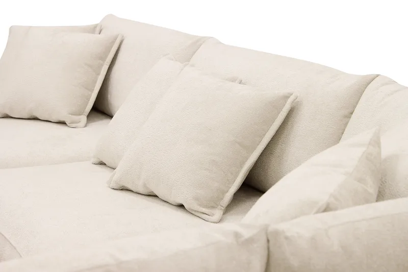 Rossita Lyx 4-personers Ekstra dyb Sofa med Chaiselong Højre - Beige Chenille - Møbler - Sofaer - Sofa med chaiselong