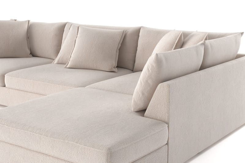 Rossita Lyx 4-personers Ekstra dyb Sofa med Chaiselong Højre - Beige Chenille - Møbler - Sofaer - Sofa med chaiselong