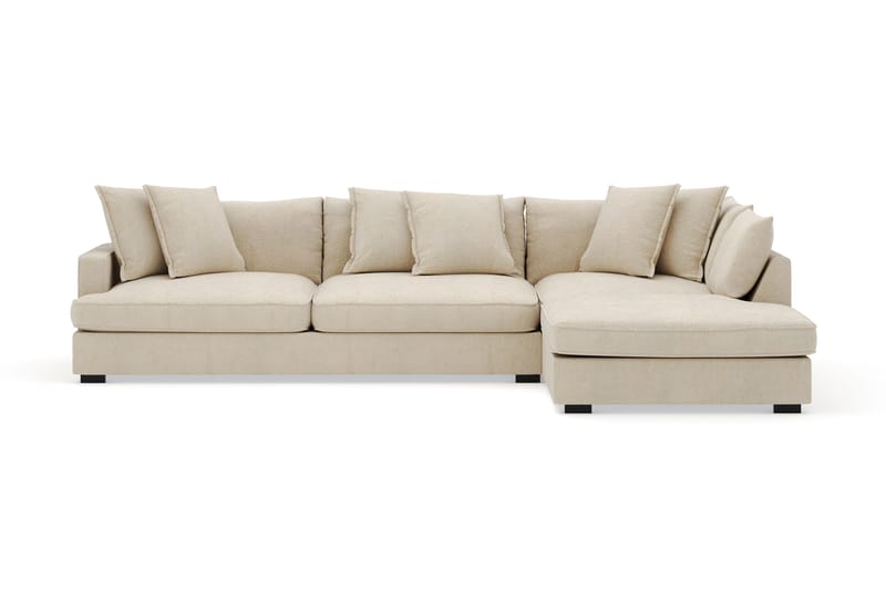 Rossita Lyx 4-personers Ekstra dyb Sofa med Chaiselong Højre, Beige Chenille
