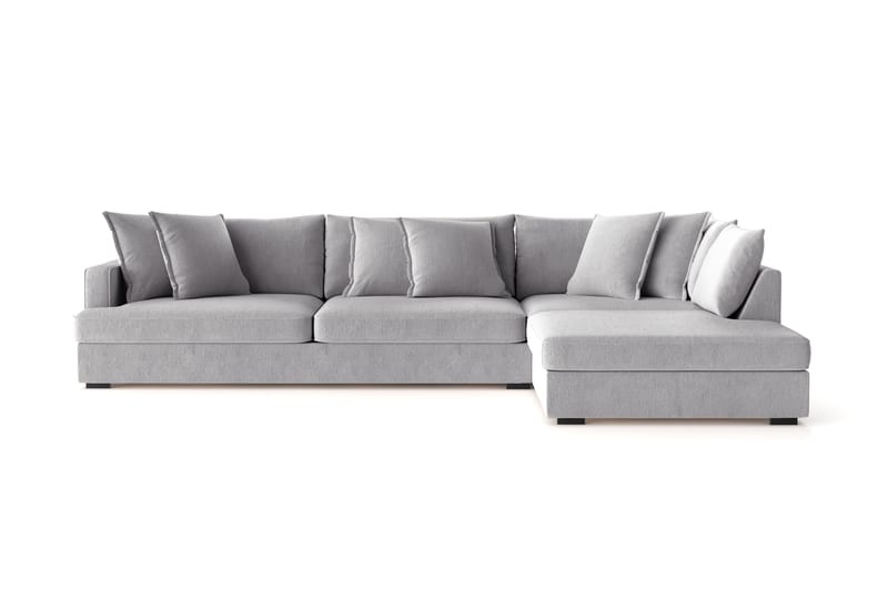 Rossita Lyx 4-personers Ekstra dyb Sofa med Chaiselong Højre - Grå Chenille - Møbler - Sofaer - Sofa med chaiselong