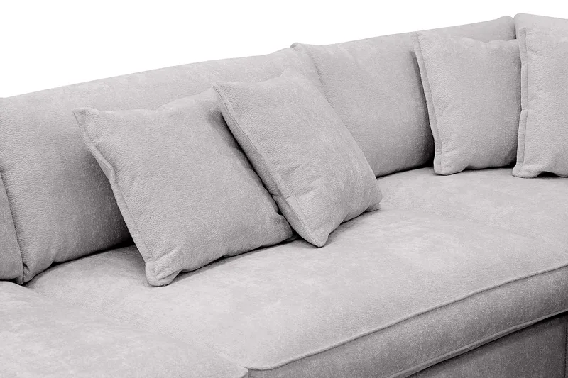 Rossita Lyx 4-personers Ekstra dyb Sofa med Chaiselong Højre - Grå Chenille - Møbler - Sofaer - Sofa med chaiselong