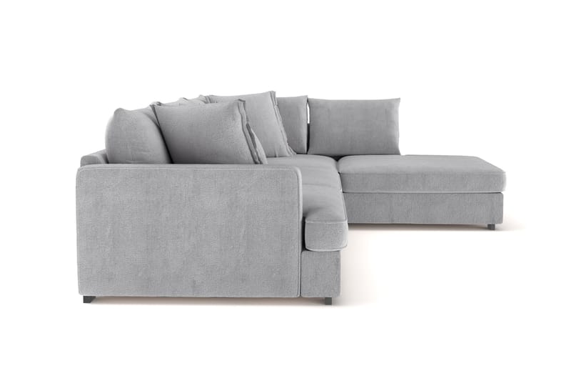 Rossita Lyx 4-personers Ekstra dyb Sofa med Chaiselong Højre - Grå Chenille - Møbler - Sofaer - Sofa med chaiselong