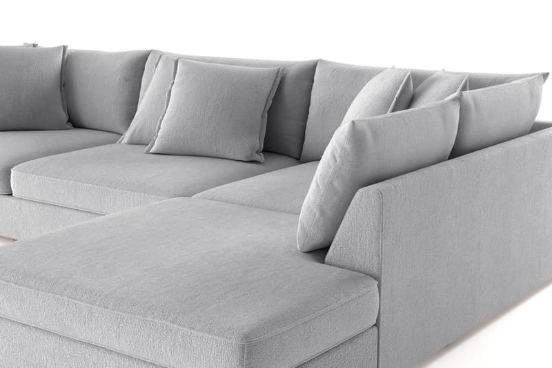 Rossita Lyx 4-personers Ekstra dyb Sofa med Chaiselong Højre - Grå Chenille - Møbler - Sofaer - Sofa med chaiselong
