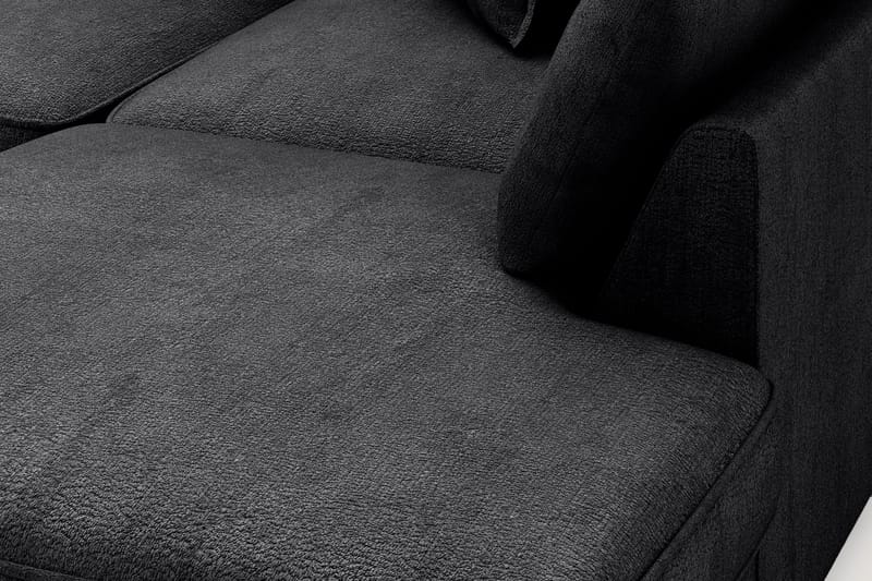 Rossita Lyx 4-personers Ekstra dyb Sofa med Chaiselong Højre - Sort Chenille - Møbler - Sofaer - Sofa med chaiselong