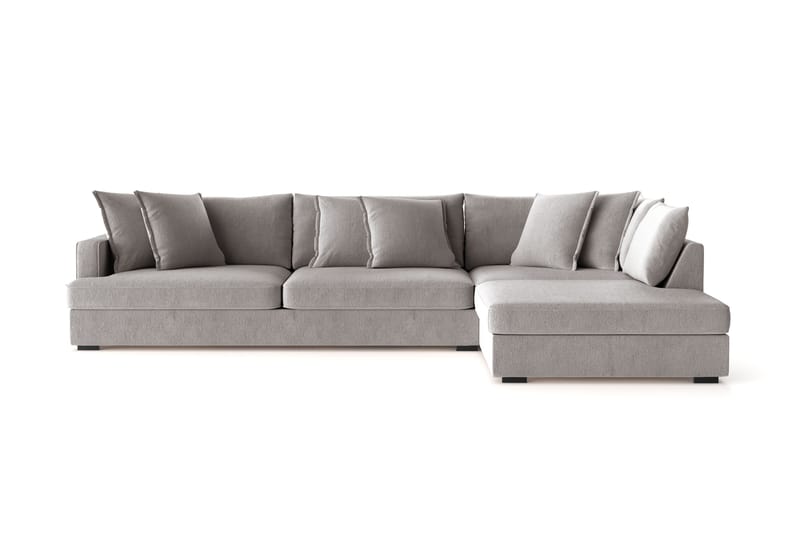Rossita Lyx 4-personers Ekstra dyb Sofa med Chaiselong Højre - Grå/Brun Chenille - Møbler - Sofaer - Sofa med chaiselong