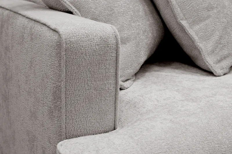 Rossita Lyx 4-personers Ekstra dyb Sofa med Chaiselong Højre - Grå/Brun Chenille - Møbler - Sofaer - Sofa med chaiselong