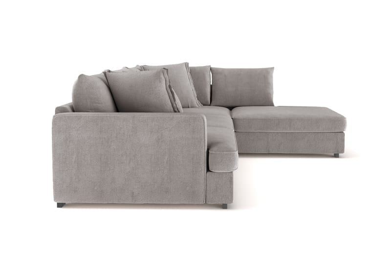 Rossita Lyx 4-personers Ekstra dyb Sofa med Chaiselong Højre - Grå/Brun Chenille - Møbler - Sofaer - Sofa med chaiselong