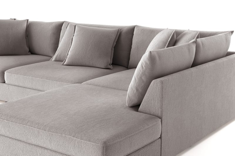 Rossita Lyx 4-personers Ekstra dyb Sofa med Chaiselong Højre - Grå/Brun Chenille - Møbler - Sofaer - Sofa med chaiselong