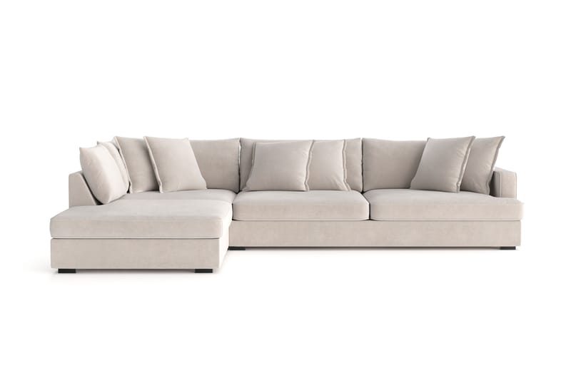 Rossita Lyx 4-personers Ekstra dyb Sofa med Chaiselong Højre - Beige Stof - Møbler - Sofaer - Sofa med chaiselong