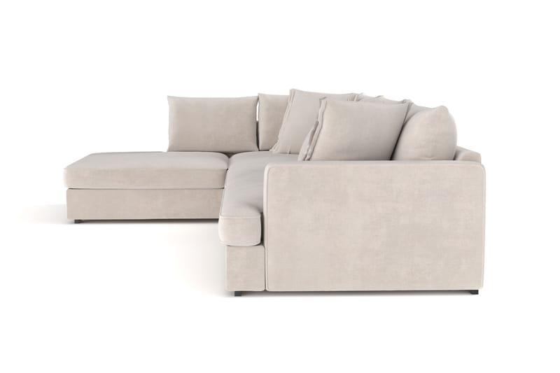 Rossita Lyx 4-personers Ekstra dyb Sofa med Chaiselong Højre - Beige Stof - Møbler - Sofaer - Sofa med chaiselong