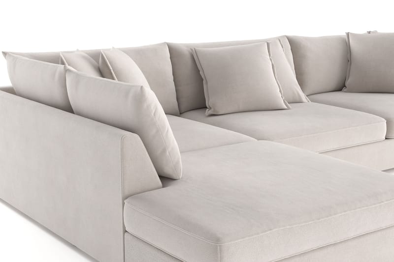 Rossita Lyx 4-personers Ekstra dyb Sofa med Chaiselong Højre - Beige Stof - Møbler - Sofaer - Sofa med chaiselong