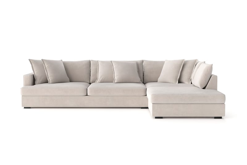 Rossita Lyx 4-personers Ekstra dyb Sofa med Chaiselong Højre, Beige Stof