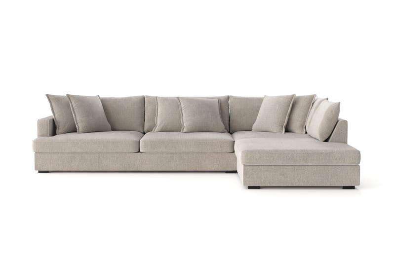 Rossita Lyx 4-personers Ekstra dyb Sofa med Chaiselong Højre - Beige Chenille - Møbler - Sofaer - Sofa med chaiselong