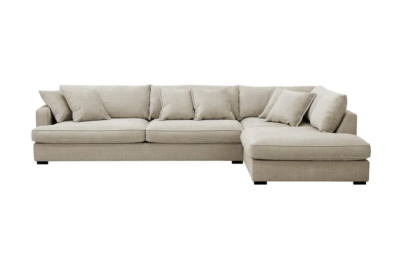 Rossita Lyx 4-personers Ekstra dyb Sofa med Chaiselong Højre - Beige Chenille - Møbler - Sofaer - Sofa med chaiselong