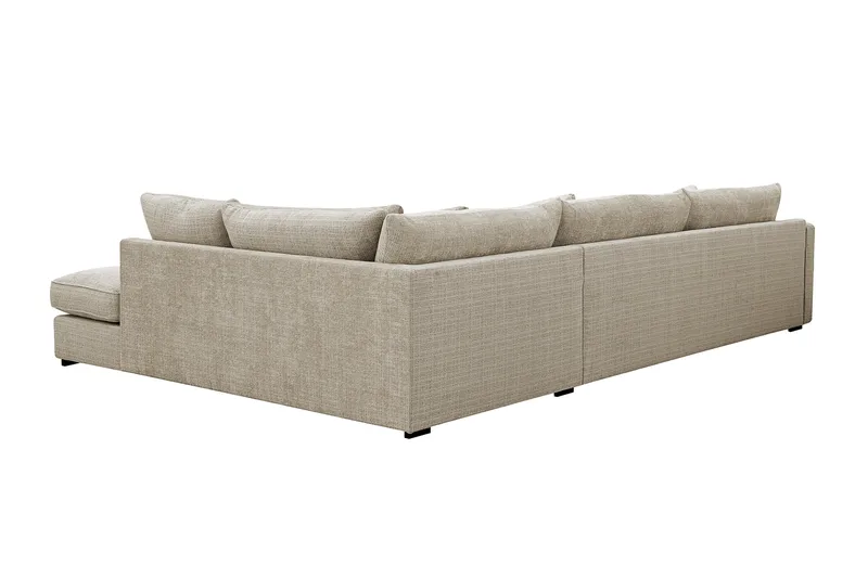 Rossita Lyx 4-personers Ekstra dyb Sofa med Chaiselong Højre - Beige Chenille - Møbler - Sofaer - Sofa med chaiselong