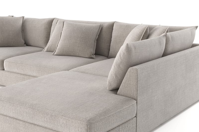 Rossita Lyx 4-personers Ekstra dyb Sofa med Chaiselong Højre - Beige Chenille - Møbler - Sofaer - Sofa med chaiselong
