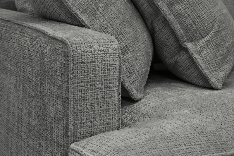 Rossita Lyx 4-personers Ekstra dyb Sofa med Chaiselong Højre - Grå Chenille - Møbler - Sofaer - Sofa med chaiselong