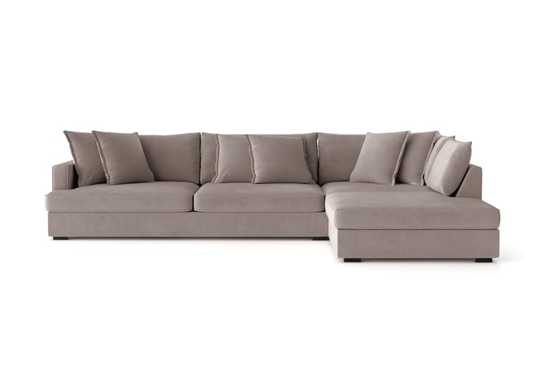 Rossita Lyx 4-personers Ekstra dyb Sofa med Chaiselong Højre - Brun Stof - Møbler - Sofaer - Sofa med chaiselong