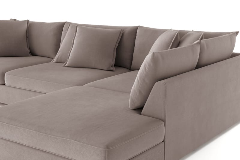 Rossita Lyx 4-personers Ekstra dyb Sofa med Chaiselong Højre - Brun Stof - Møbler - Sofaer - Sofa med chaiselong