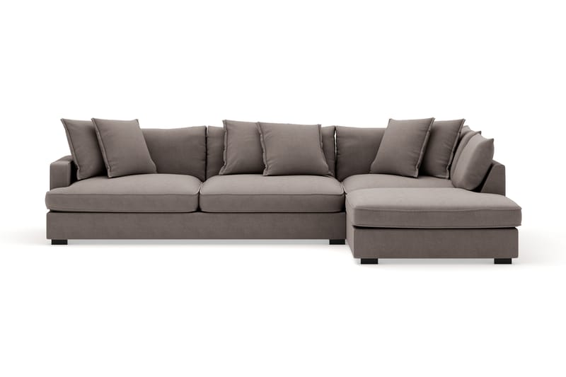 Rossita Lyx 4-personers Ekstra dyb Sofa med Chaiselong Højre - Brun Stof - Møbler - Sofaer - Sofa med chaiselong