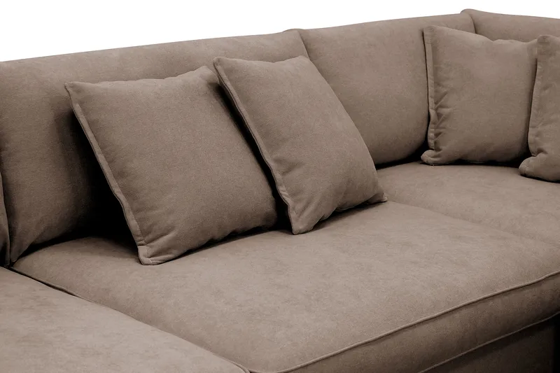 Rossita Lyx 4-personers Ekstra dyb Sofa med Chaiselong Højre - Brun Stof - Møbler - Sofaer - Sofa med chaiselong