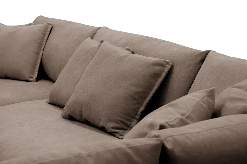 Rossita Lyx 4-personers Ekstra dyb Sofa med Chaiselong Højre - Brun Stof - Møbler - Sofaer - Sofa med chaiselong