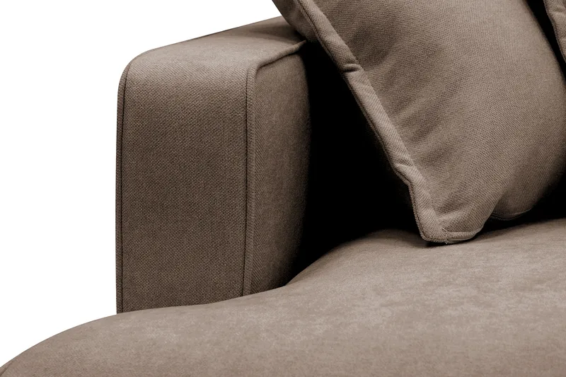 Rossita Lyx 4-personers Ekstra dyb Sofa med Chaiselong Højre - Brun Stof - Møbler - Sofaer - Sofa med chaiselong