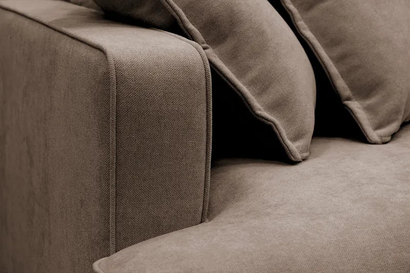 Rossita Lyx 4-personers Ekstra dyb Sofa med Chaiselong Højre - Brun Stof - Møbler - Sofaer - Sofa med chaiselong