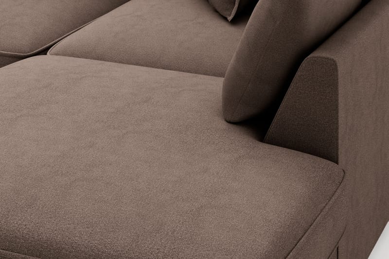 Rossita Lyx 4-personers Ekstra dyb Sofa med Chaiselong Højre - Brun Stof - Møbler - Sofaer - Sofa med chaiselong