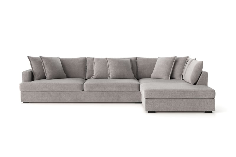 Rossita Lyx 4-personers Ekstra dyb Sofa med Chaiselong Højre - Lysegrå Chenille - Møbler - Sofaer - Sofa med chaiselong