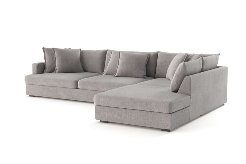 Rossita Lyx 4-personers Ekstra dyb Sofa med Chaiselong Højre - Lysegrå Chenille - Møbler - Sofaer - Sofa med chaiselong