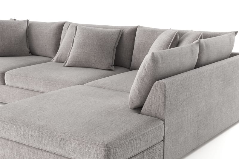Rossita Lyx 4-personers Ekstra dyb Sofa med Chaiselong Højre - Lysegrå Chenille - Møbler - Sofaer - Sofa med chaiselong