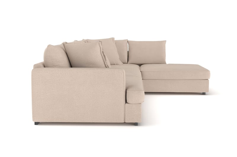 Rossita Lyx 4-personers Ekstra dyb Sofa med Chaiselong Højre - Beige Stof - Møbler - Sofaer - Sofa med chaiselong
