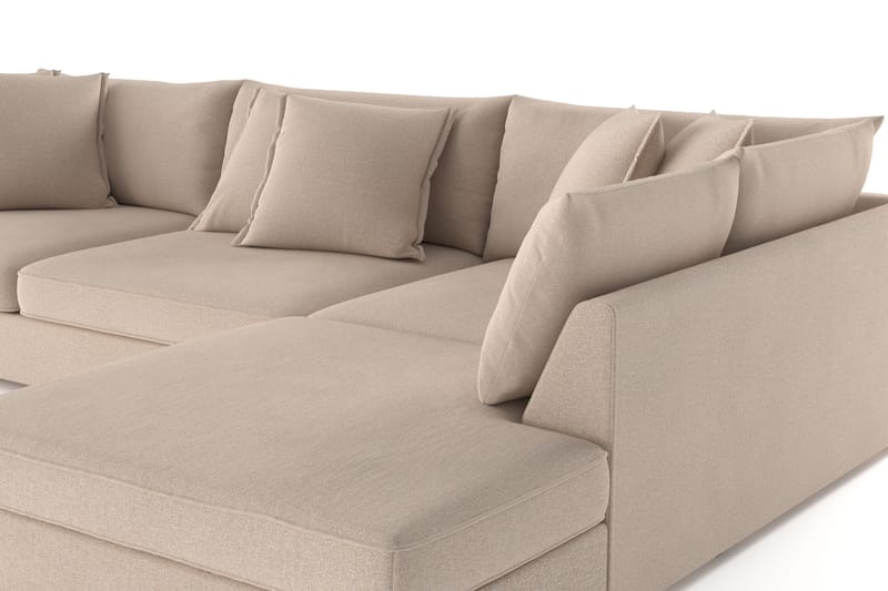 Rossita Lyx 4-personers Ekstra dyb Sofa med Chaiselong Højre - Beige Stof - Møbler - Sofaer - Sofa med chaiselong