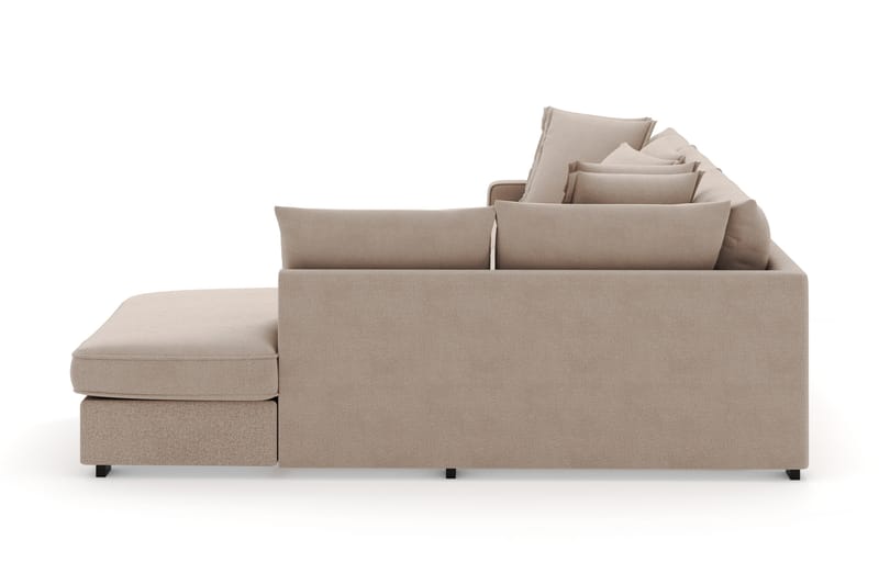 Rossita Lyx 4-personers Ekstra dyb Sofa med Chaiselong Højre - Beige Stof - Møbler - Sofaer - Sofa med chaiselong