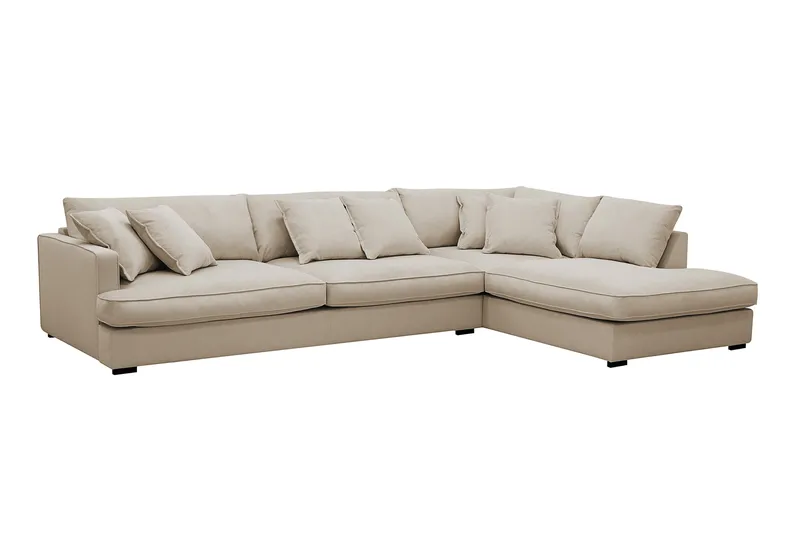 Rossita Lyx 4-personers Ekstra dyb Sofa med Chaiselong Højre - Greige Manchester - Møbler - Sofaer - Sofa med chaiselong