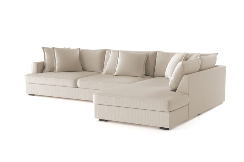 Rossita Lyx 4-personers Ekstra dyb Sofa med Chaiselong Højre - Grå Manchester - Møbler - Sofaer - Sofa med chaiselong