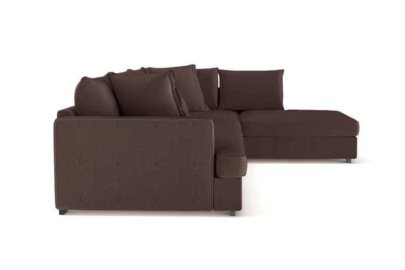 Rossita Lyx 4-personers Ekstra dyb Sofa med Chaiselong Højre - Brun Jernbanefløjl - Møbler - Sofaer - Sofa med chaiselong