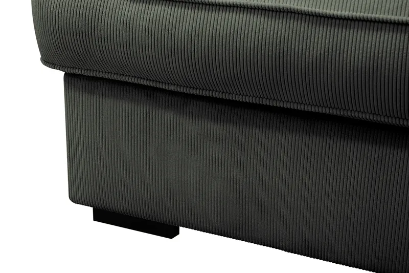 Rossita Lyx 4-personers Ekstra dyb Sofa med Chaiselong Højre - Mørkegrøn Jernbanefløjl - Møbler - Sofaer - Sofa med chaiselong