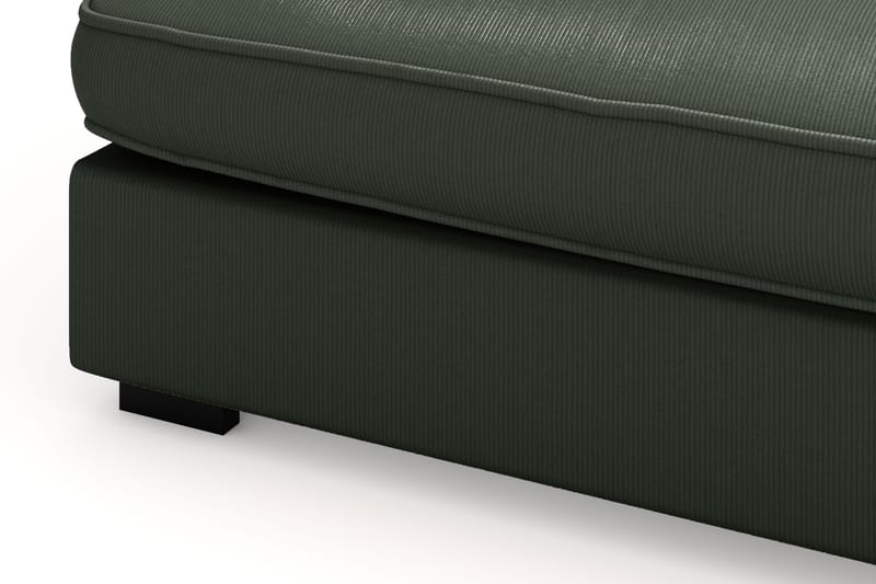 Rossita Lyx 4-personers Ekstra dyb Sofa med Chaiselong Højre - Mørkegrøn Jernbanefløjl - Møbler - Sofaer - Sofa med chaiselong
