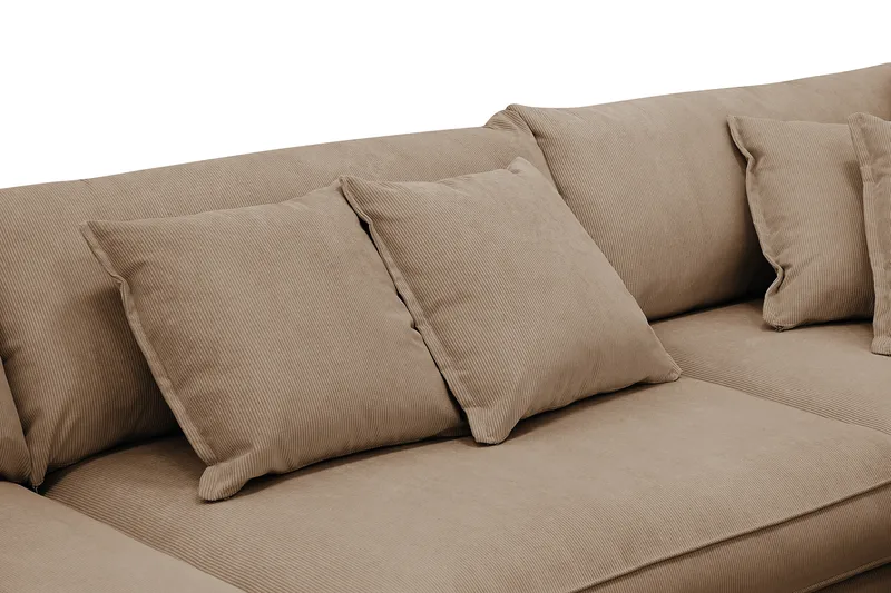 Rossita Lyx 4-personers Ekstra dyb Sofa med Chaiselong Højre - Brun Jernbanefløjl - Møbler - Sofaer - Sofa med chaiselong