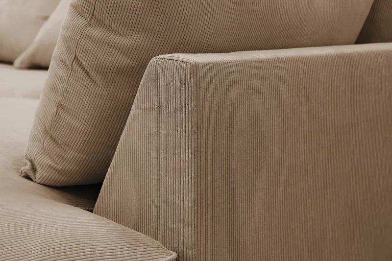 Rossita Lyx 4-personers Ekstra dyb Sofa med Chaiselong Højre - Brun Jernbanefløjl - Møbler - Sofaer - Sofa med chaiselong