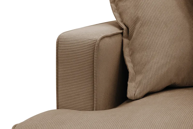 Rossita Lyx 4-personers Ekstra dyb Sofa med Chaiselong Højre - Brun Jernbanefløjl - Møbler - Sofaer - Sofa med chaiselong