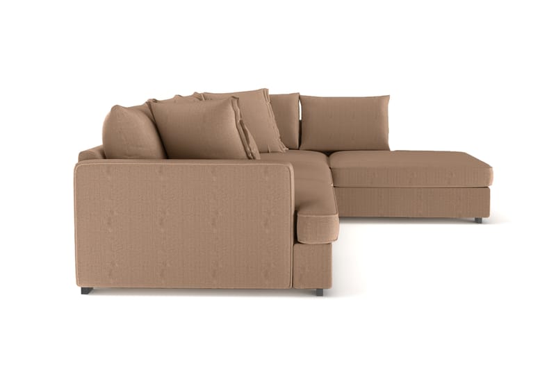 Rossita Lyx 4-personers Ekstra dyb Sofa med Chaiselong Højre - Brun Jernbanefløjl - Møbler - Sofaer - Sofa med chaiselong