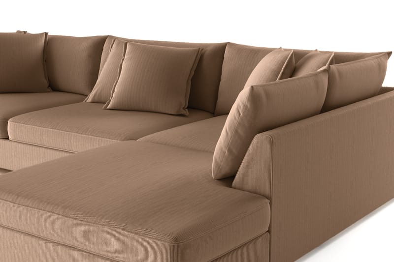 Rossita Lyx 4-personers Ekstra dyb Sofa med Chaiselong Højre - Brun Jernbanefløjl - Møbler - Sofaer - Sofa med chaiselong