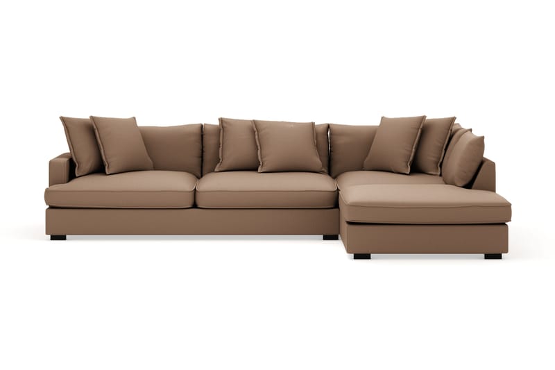 Rossita Lyx 4-personers Ekstra dyb Sofa med Chaiselong Højre - Brun Jernbanefløjl - Møbler - Sofaer - Sofa med chaiselong