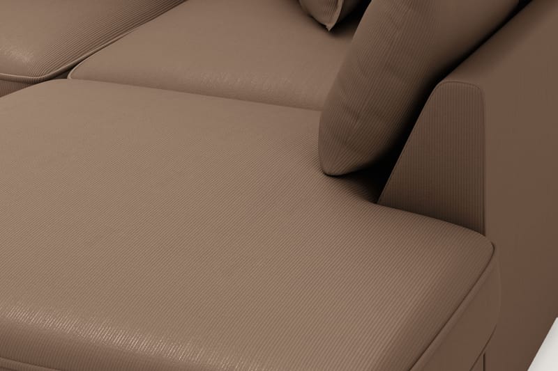 Rossita Lyx 4-personers Ekstra dyb Sofa med Chaiselong Højre - Brun Jernbanefløjl - Møbler - Sofaer - Sofa med chaiselong