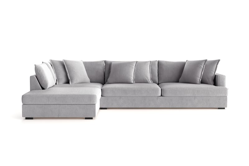 Rossita Lyx 4-personers Ekstra dyb Sofa med Chaiselong Venstre - Grå Chenille - Møbler - Sofaer - Sofa med chaiselong