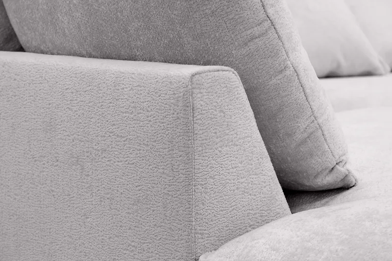 Rossita Lyx 4-personers Ekstra dyb Sofa med Chaiselong Venstre - Grå Chenille - Møbler - Sofaer - Sofa med chaiselong