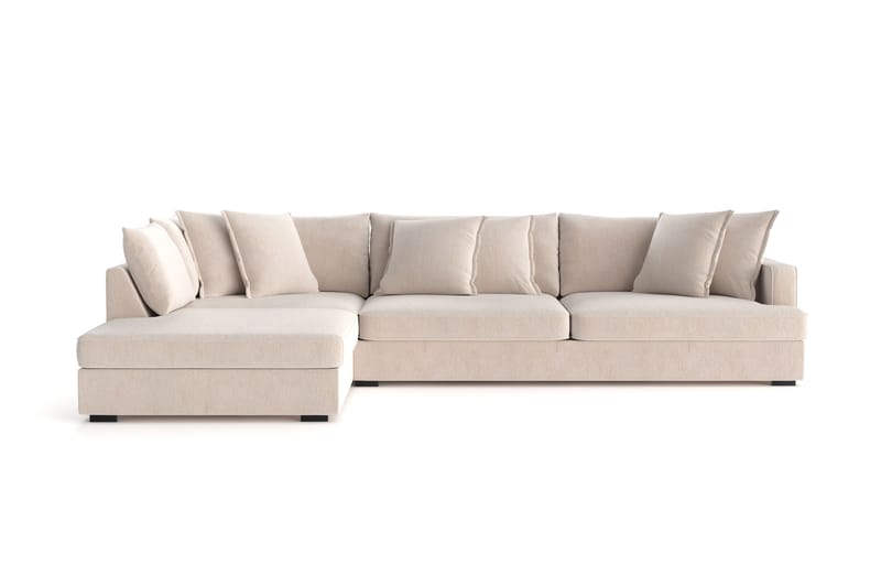 Rossita Lyx 4-personers Ekstra dyb Sofa med Chaiselong Venstre - Beige Chenille - Møbler - Sofaer - Sofa med chaiselong
